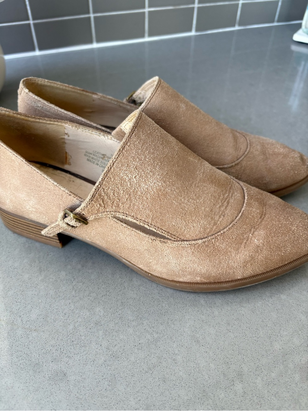 Nine West Suede Slip-On Loafers in Tan